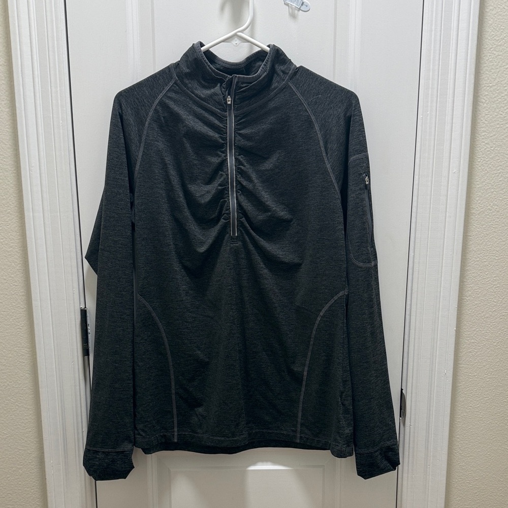 Kirkland Signature Men's Black Quarter-Zip Pullover Sweatshirt